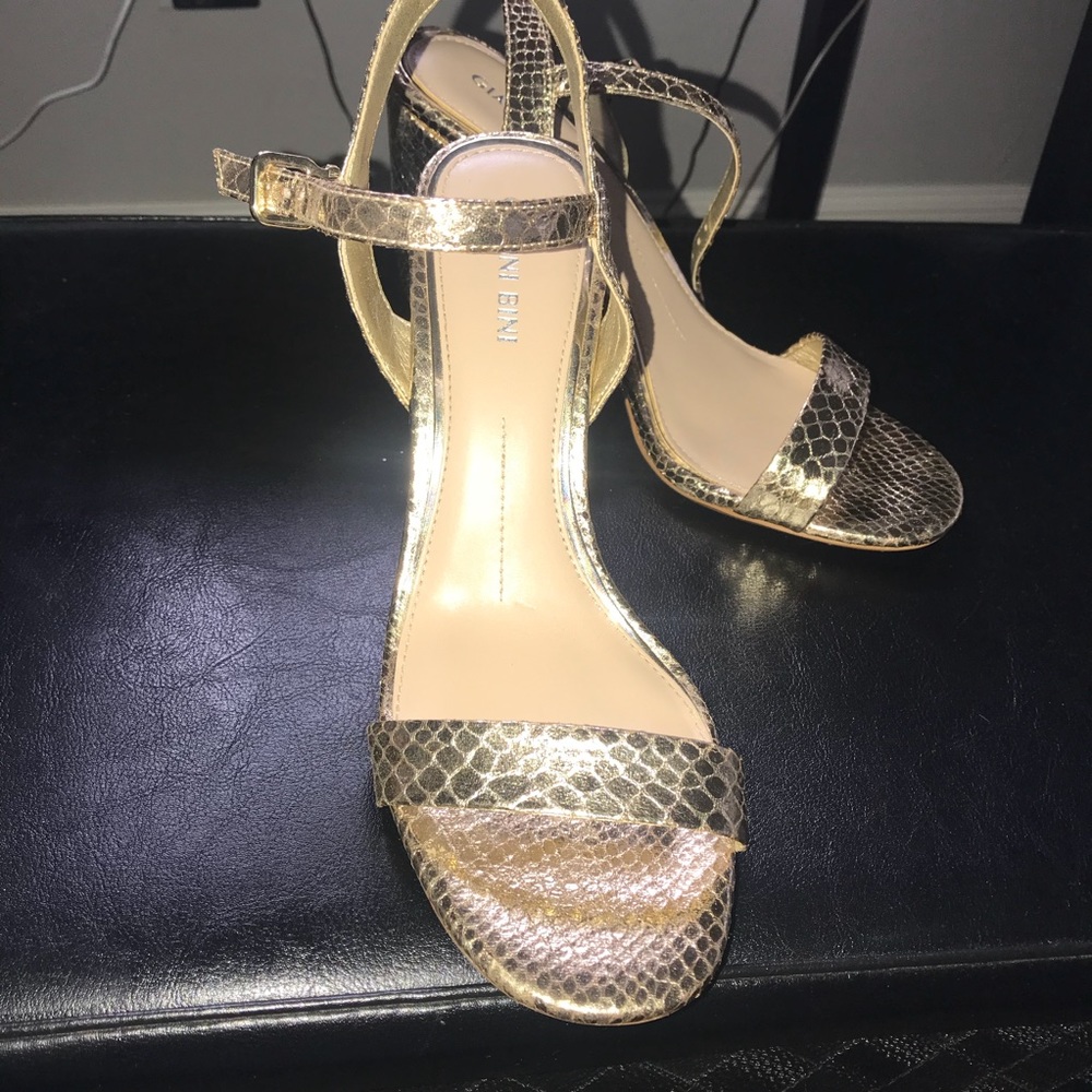 Gianni Bini Gold Strap Heels
